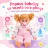 Papusa care plange cand suzeta este scoasa, 30 cm , 3 ani+