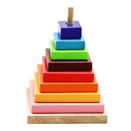 Joc - Piramida curcubeu din lemn