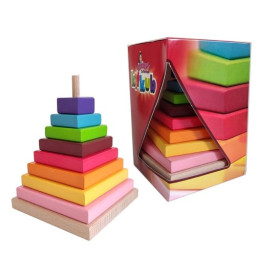 Joc - Piramida curcubeu din lemn