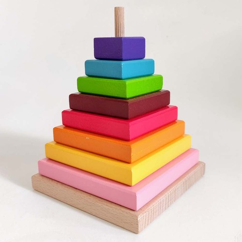 Joc - Piramida curcubeu din lemn
