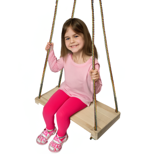 Leagan clasic pentru copii din lemn natur, 47 x 20 x 2 cm, 3+ ani