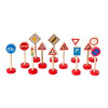 Set semne si indicatoare de circulatie - Joc de rol din lemn, 13 piese, 12 cm