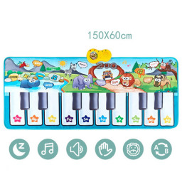 Covoras interactiv si educativ 150 x 60 cm, cu 23 de sunete si melodii, oprire automata, volum ajustabil si atingere tactila