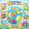 Volan interactiv pentru copii cu lumini, sunete de masina si pian muzical cu 7 clape