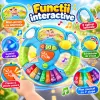 Volan interactiv pentru copii cu lumini, sunete de masina si pian muzical cu 7 clape