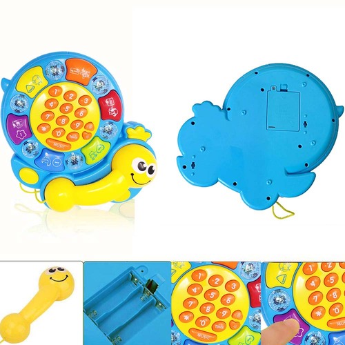 Telefon interactiv de jucarie cu lumini, muzica si sunete de animale, Albastru