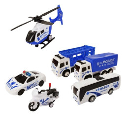 Set Politie cu vehicule de oras, 6 piese