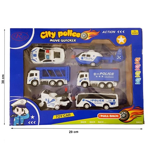 Set Politie cu vehicule de oras, 6 piese