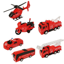 Set Pompier cu vehicule moderne, 6 piese