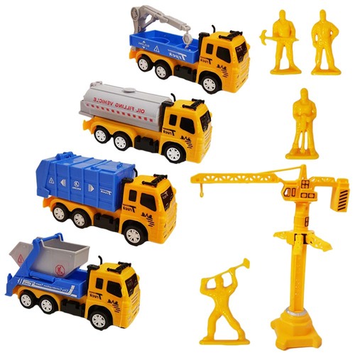 Set Macara cu vehicule de constructii si accesorii,14 piese