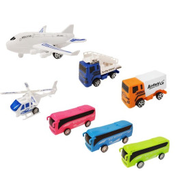 Set Avion cu vehicule de aeroport si accesorii,15 piese