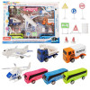 Set Avion cu vehicule de aeroport si accesorii,15 piese