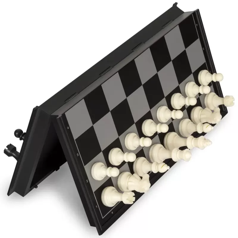 Jocul 3 in 1 de sah, table si dame magnetic, 25 cm