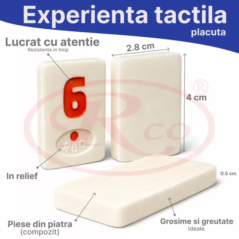 Joc Remi/Rummy RCO® – Set clasic in cutie din lemn, piese din piatra (compozit)