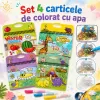 Set 4 Carti de Colorat cu Apa, Reutilizabile, 4 Markere pe Baza de Apa, 4 Activitati Educative, 3+ Ani