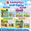 Set 4 Carti de Colorat cu Apa, Reutilizabile, 4 Markere pe Baza de Apa, 4 Activitati Educative, 3+ Ani