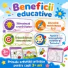 Set 4 Carti de Colorat cu Apa, Reutilizabile, 4 Markere pe Baza de Apa, 4 Activitati Educative, 3+ Ani
