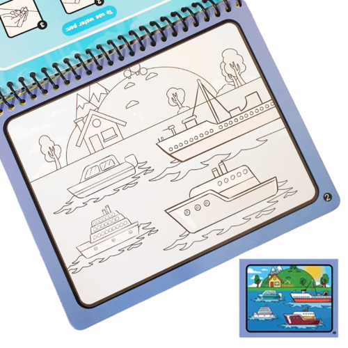Carte de colorat (reutilizabila) cu apa