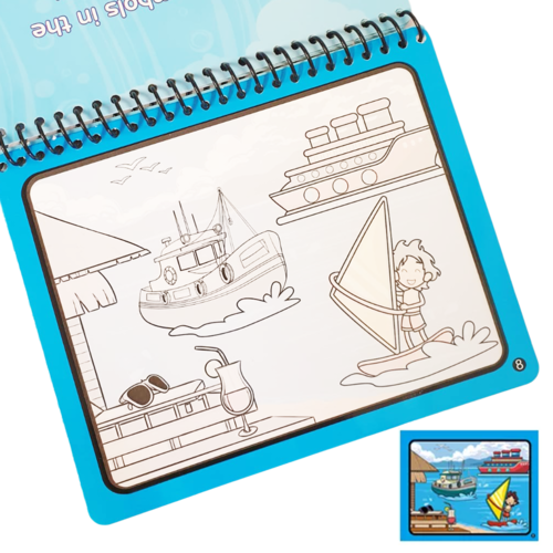 Carte de colorat (reutilizabila) cu apa