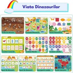 Carte Montessori RCO cu multiple activitati prescolare, stickere reutilizabile, in limba engleza,10 pagini, 3-6 ani