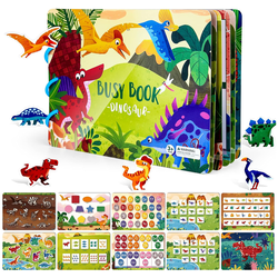 Carte Montessori RCO cu multiple activitati prescolare, stickere reutilizabile, in limba engleza,10 pagini, 3-6 ani