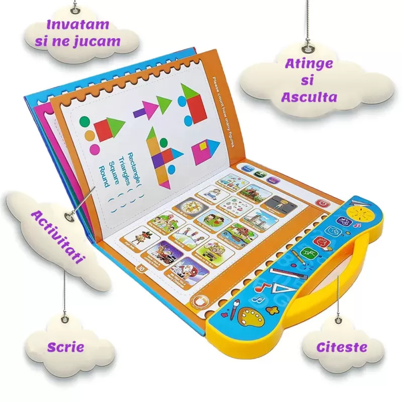Jucarie Educativa - Carte electronica inteligenta cu activitati in limba engleza, My E-Book RCO, +3ani
