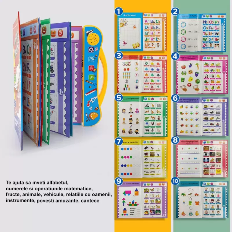 Jucarie Educativa - Carte electronica inteligenta cu activitati in limba engleza, My E-Book RCO, +3ani