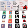 Set 64 carduri stimulare vizuala RCO cu 128 imagini alb negru si color pentru nou-nascuti, bebelusi si copii, cu varsta cuprinsa intre 0-36 luni