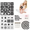Set 16 carduri flash vizuale, stimulatoare, cu contraste, pentru bebelusi 0-3 luni, 32 imagini alb - negru
