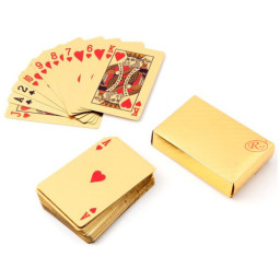 Carti de joc aurii, pachet a 52 carti + 2 jokeri, Euro