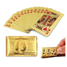 Carti de joc aurii, pachet a 52 carti + 2 jokeri, Dolari