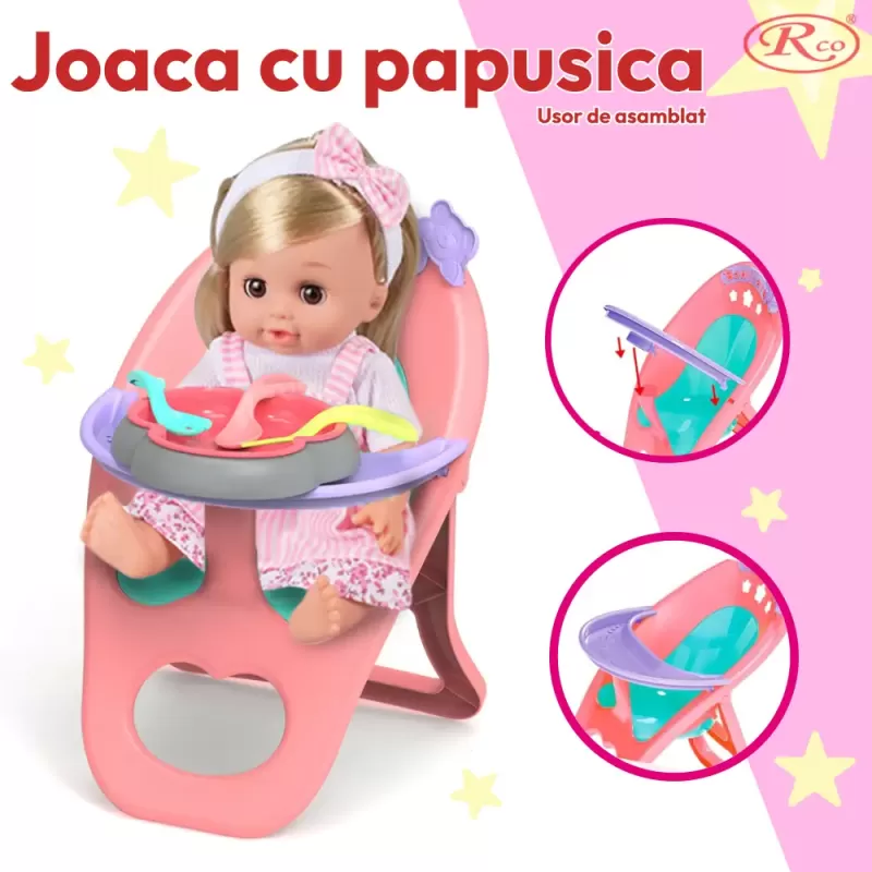 Set Papusa Interactiva cu 12 Sunete si 16 Accesorii 