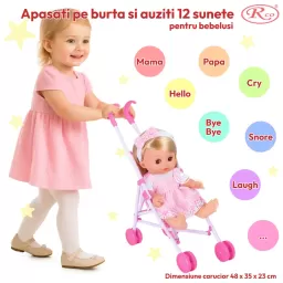 Set Papusa Interactiva cu 12 Sunete si 16 Accesorii 