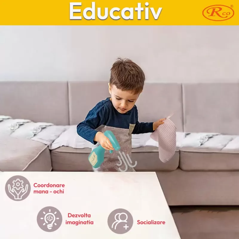 Set de curatenie pentru copii, 7 piese, multicolor, 3+ ani