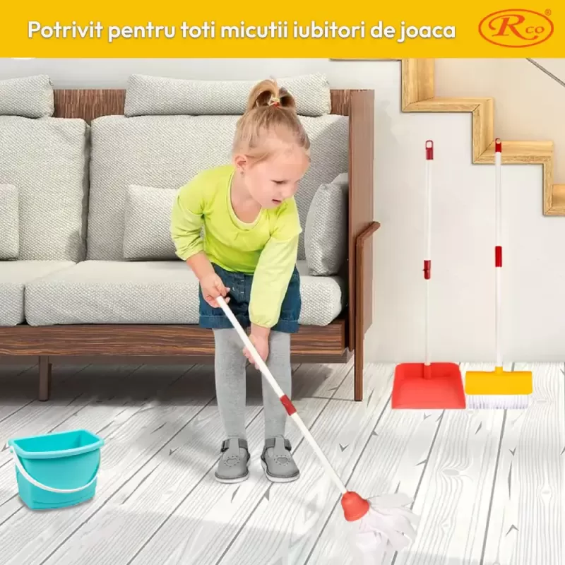Set de curatenie pentru copii, 7 piese, multicolor, 3+ ani