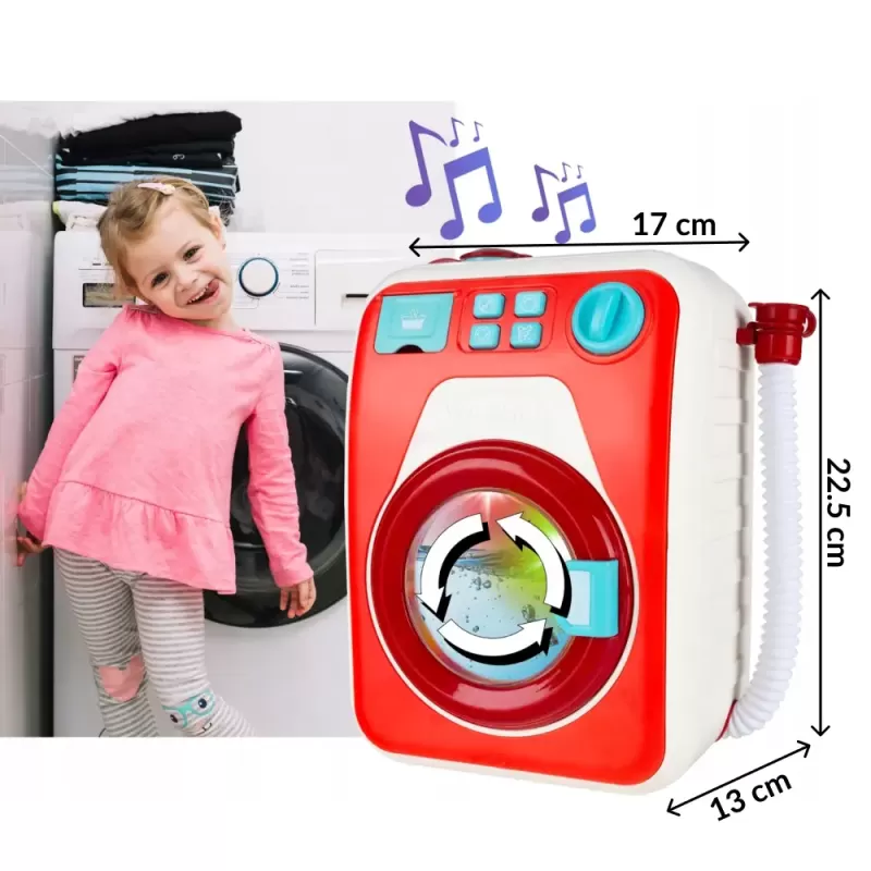 Masina de Spalat Interactiva cu Accesorii pentru Copii, 3 Programe, Lumini si Sunete 