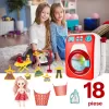 Masina de Spalat Interactiva cu Accesorii pentru Copii, 3 Programe, Lumini si Sunete 