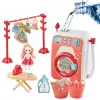 Masina de Spalat Interactiva cu Accesorii pentru Copii, 3 Programe, Lumini si Sunete 