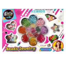 Set creativ pentru confectionat bratari, 19 Tipuri de Margele, Multicolor