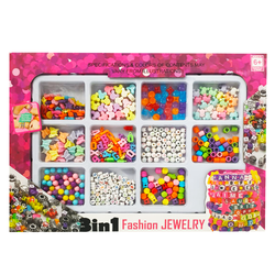 Set creativ pentru confectionat bratari, 11 Tipuri de Margele, Multicolor