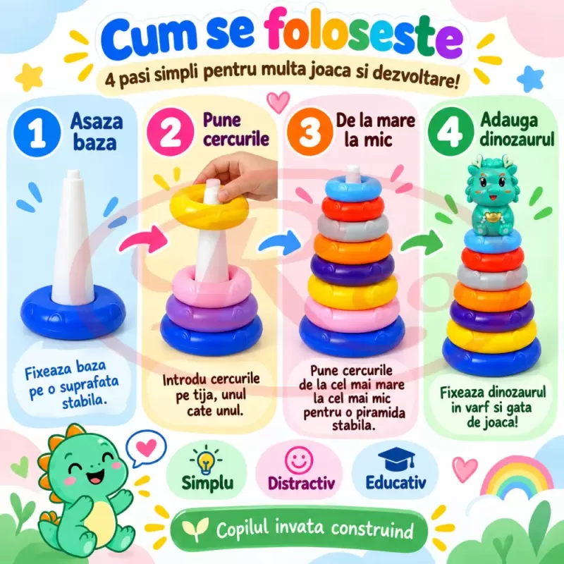Turn educativ cu 9 cercuri pentru motricitate fina si coordonare