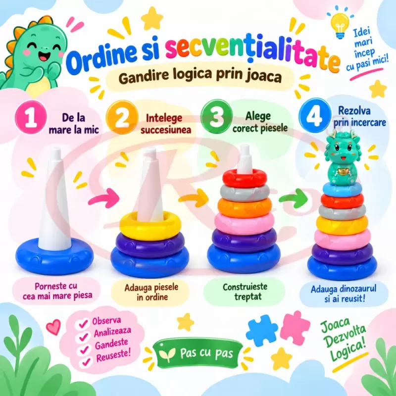 Turn educativ cu 9 cercuri pentru motricitate fina si coordonare