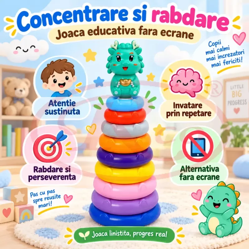 Turn educativ cu 9 cercuri pentru motricitate fina si coordonare