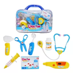 Set Trusa Doctor Copii – Kit Medical Interactiv cu Sunete si Lumini, Accesorii Complete, Albastru