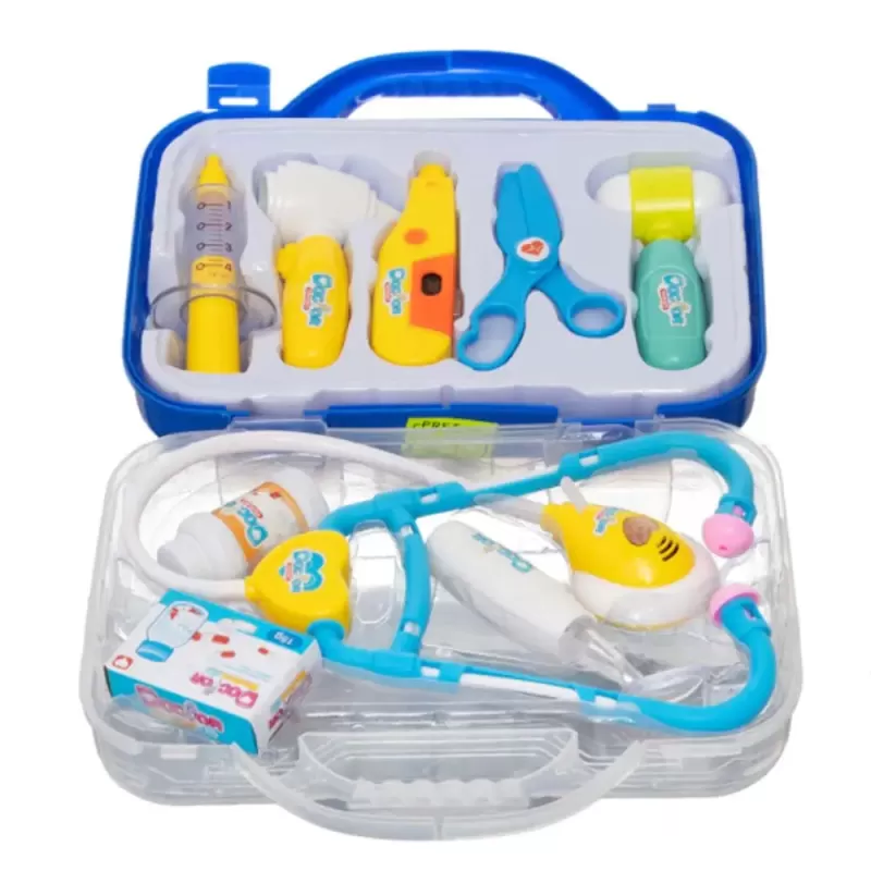 Set Trusa Doctor Copii – Kit Medical Interactiv cu Sunete si Lumini, Accesorii Complete, Albastru
