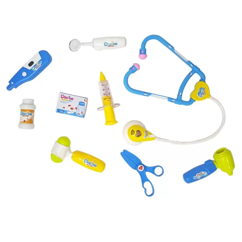 Set Trusa Doctor Copii – Kit Medical Interactiv cu Sunete si Lumini, Accesorii Complete, Albastru