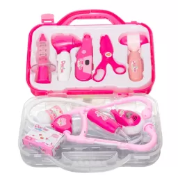 Set Trusa Doctor Copii – Kit Medical Interactiv cu Sunete si Lumini, Accesorii Complete, Roz