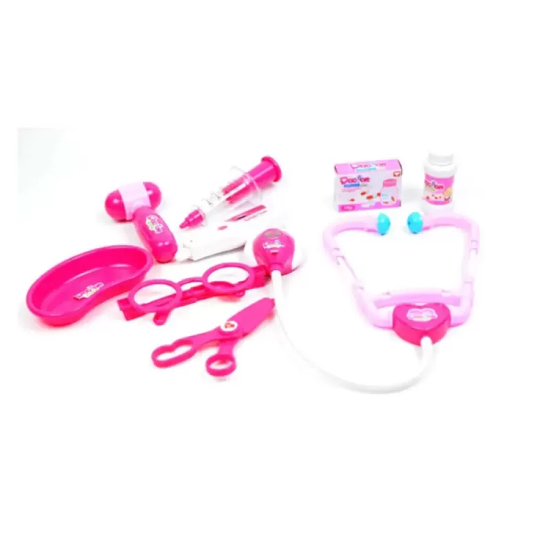 Set Trusa Doctor Copii – Kit Medical Interactiv cu Sunete si Lumini, Accesorii Complete, Roz