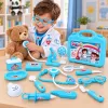 Trusa medicala de jucarie pentru copii, set doctor cu 14 piese, stetoscop si valiza