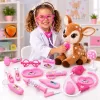 Trusa medicala de jucarie pentru copii, set doctor cu 14 piese, stetoscop si valiza